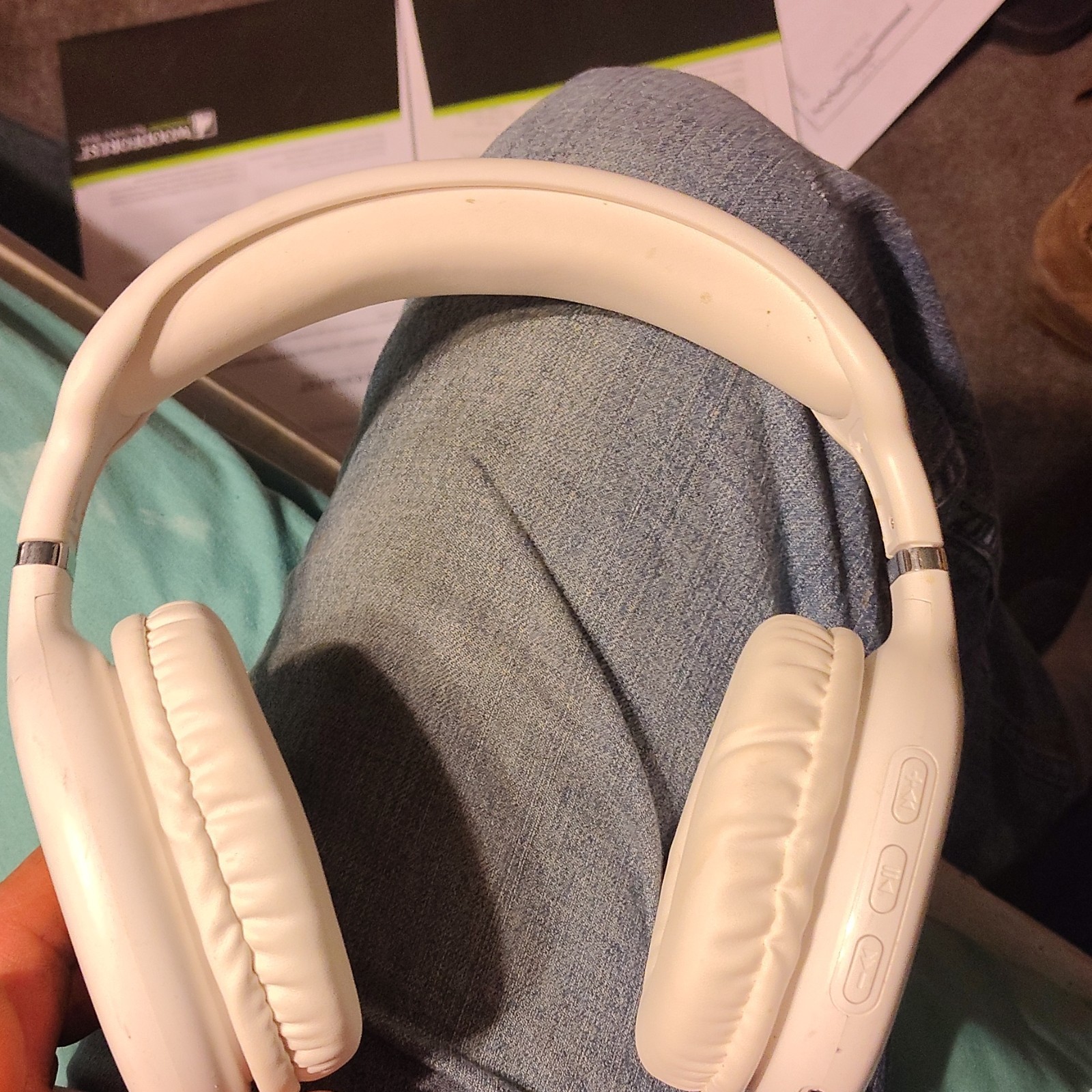 Soundplay White Bluetooth Wireless On-Ear Headphones 3.5mm Micro-USB