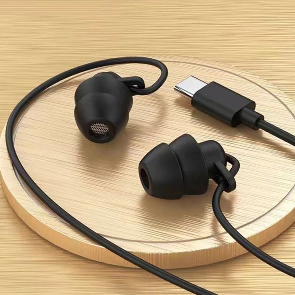 Silicone In-Ear Wired Earphones 3.5mm Type-C Headphones Handsfree With Mic & Con
