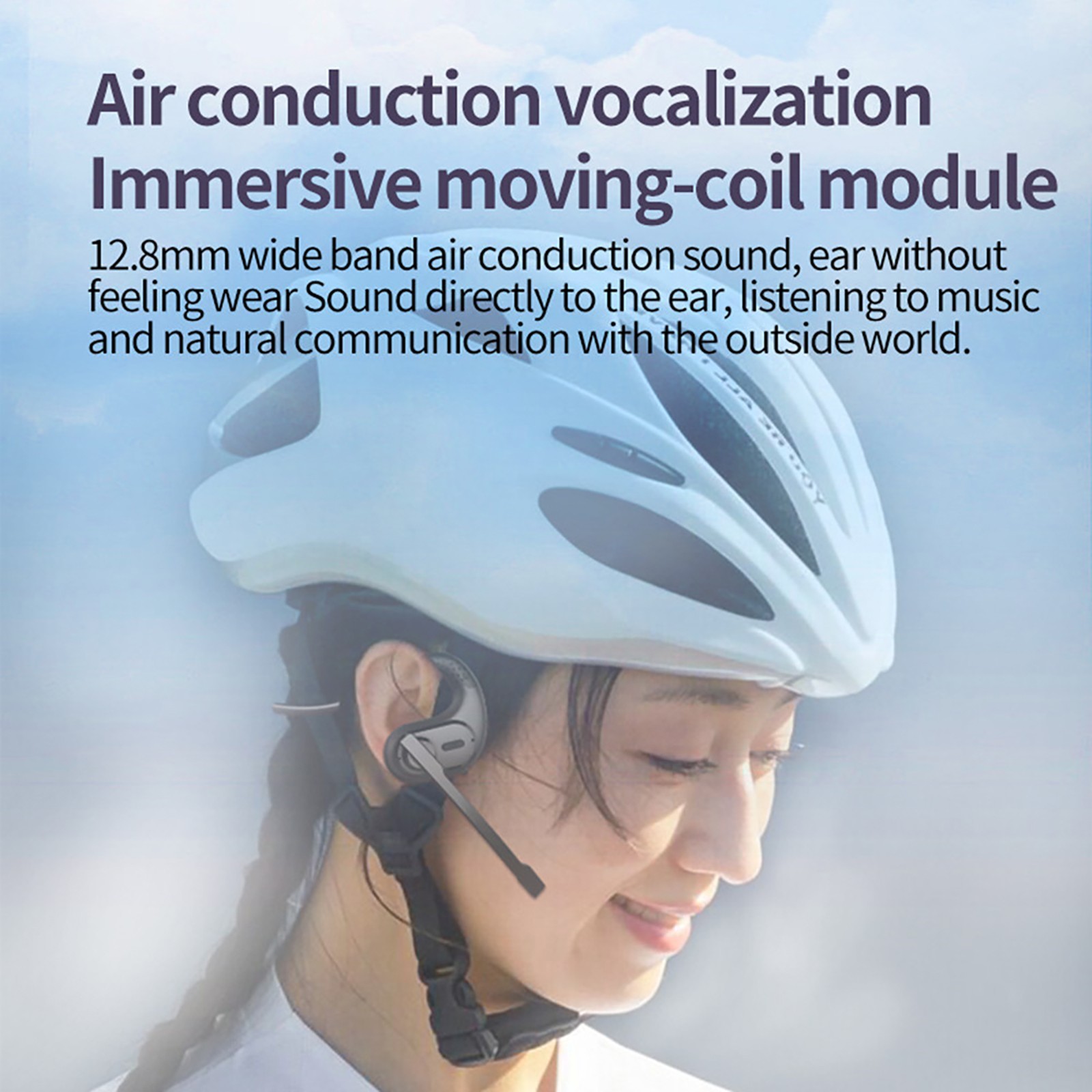 Open Ear Air Conduction Bluetooth 5.3 Wireless Sport Headphones Detachable Mic