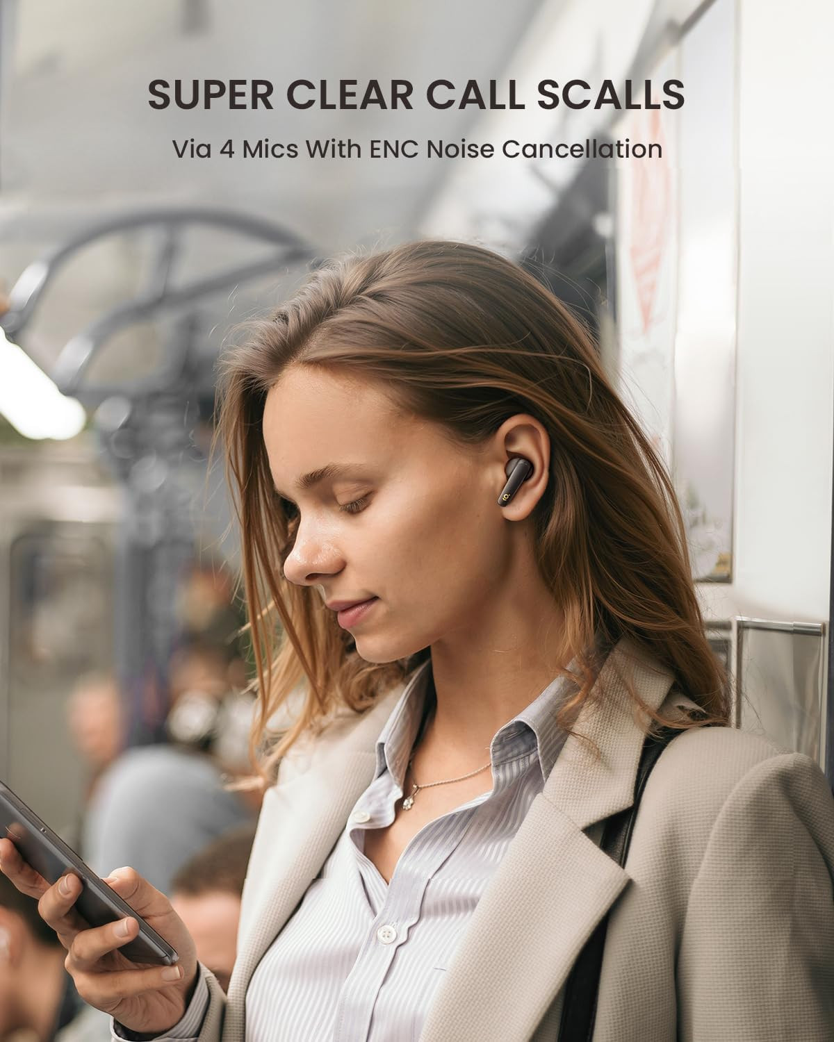 Wireless In-Ear Earbuds 4 Mics ENC Call-Enhancing Rophones 40H Playtime Workouts