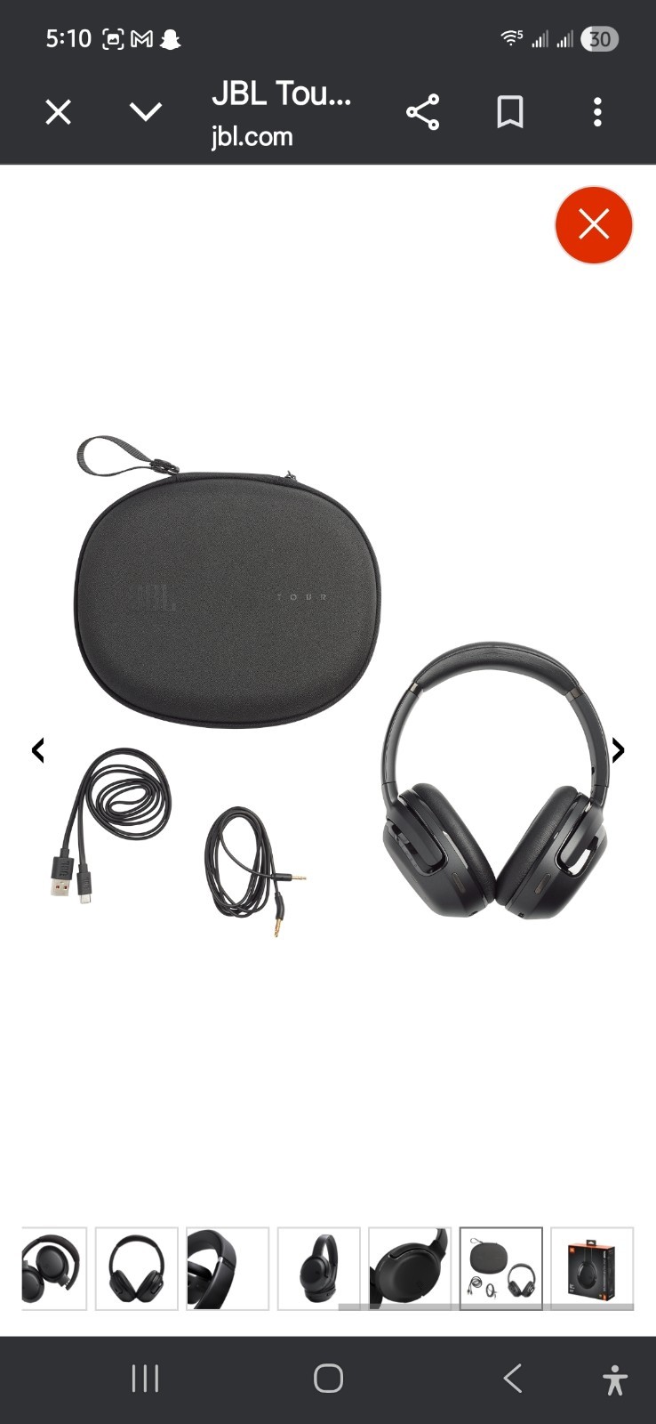 JBL Tour One M2 Wireless Over-Ear Headphones Black Adaptive Noise Cancelling