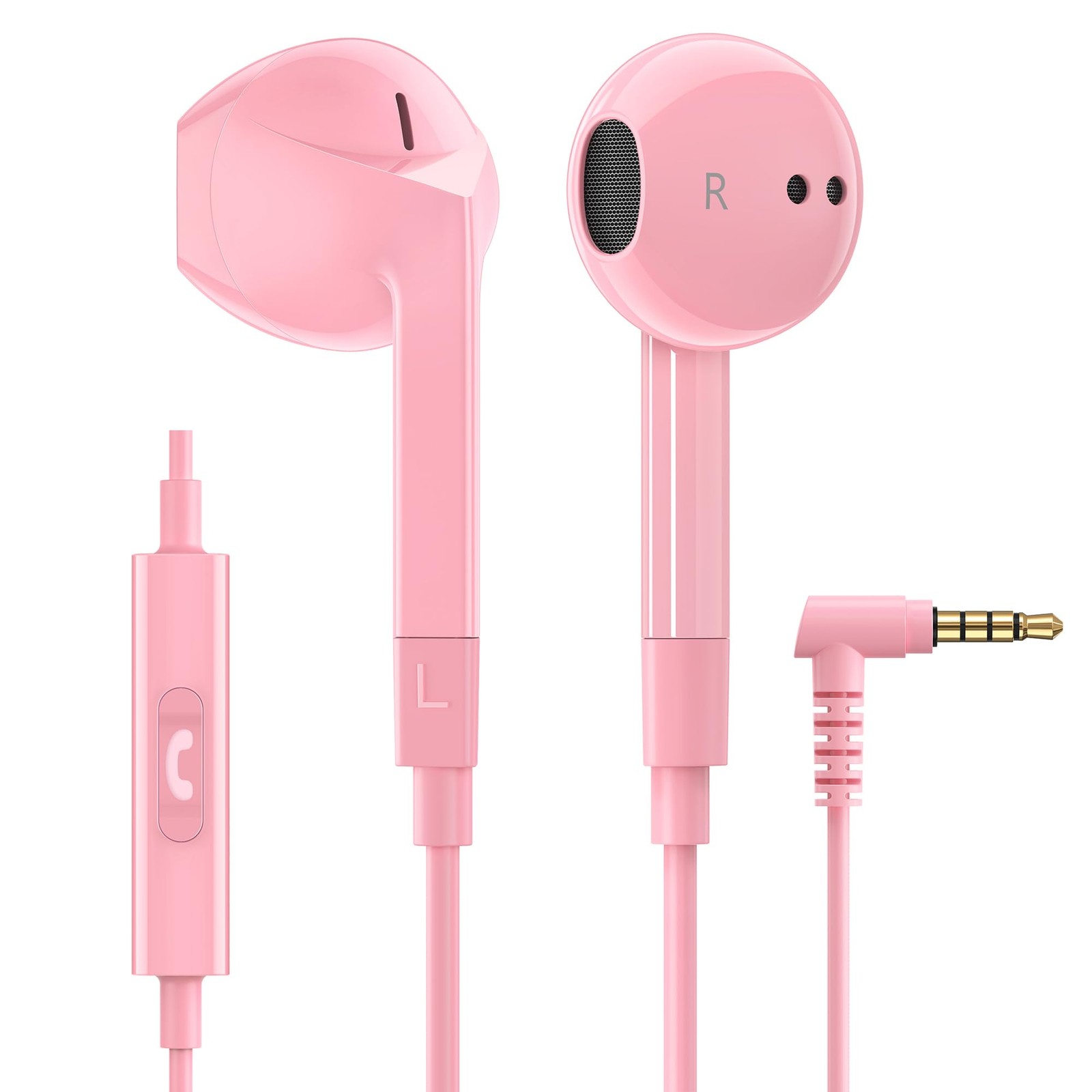 LUDOS FEROX Wired Earbuds in-Ear Headphones, 5 Year Warranty, 1 Pack, Pink