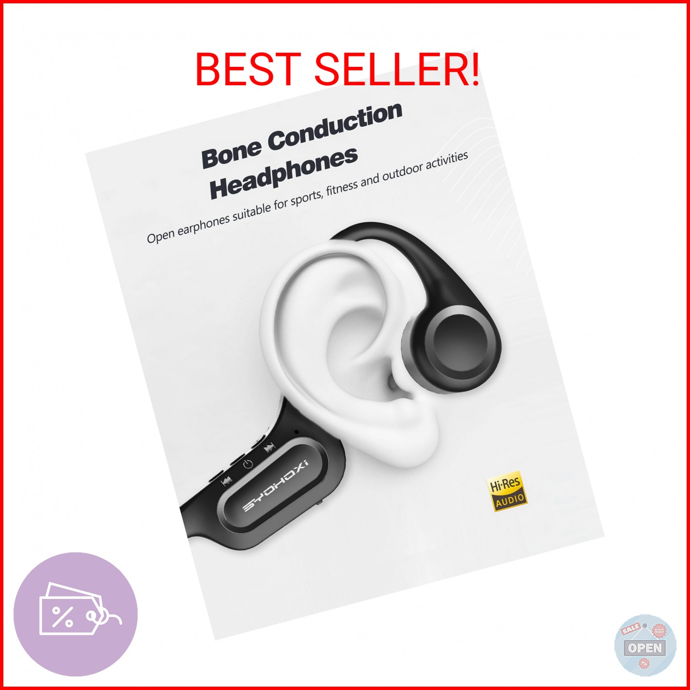 Ultra-Comfortable Open-Ear sport Headphones for Running,Cycling,Gym,8Hr Premium