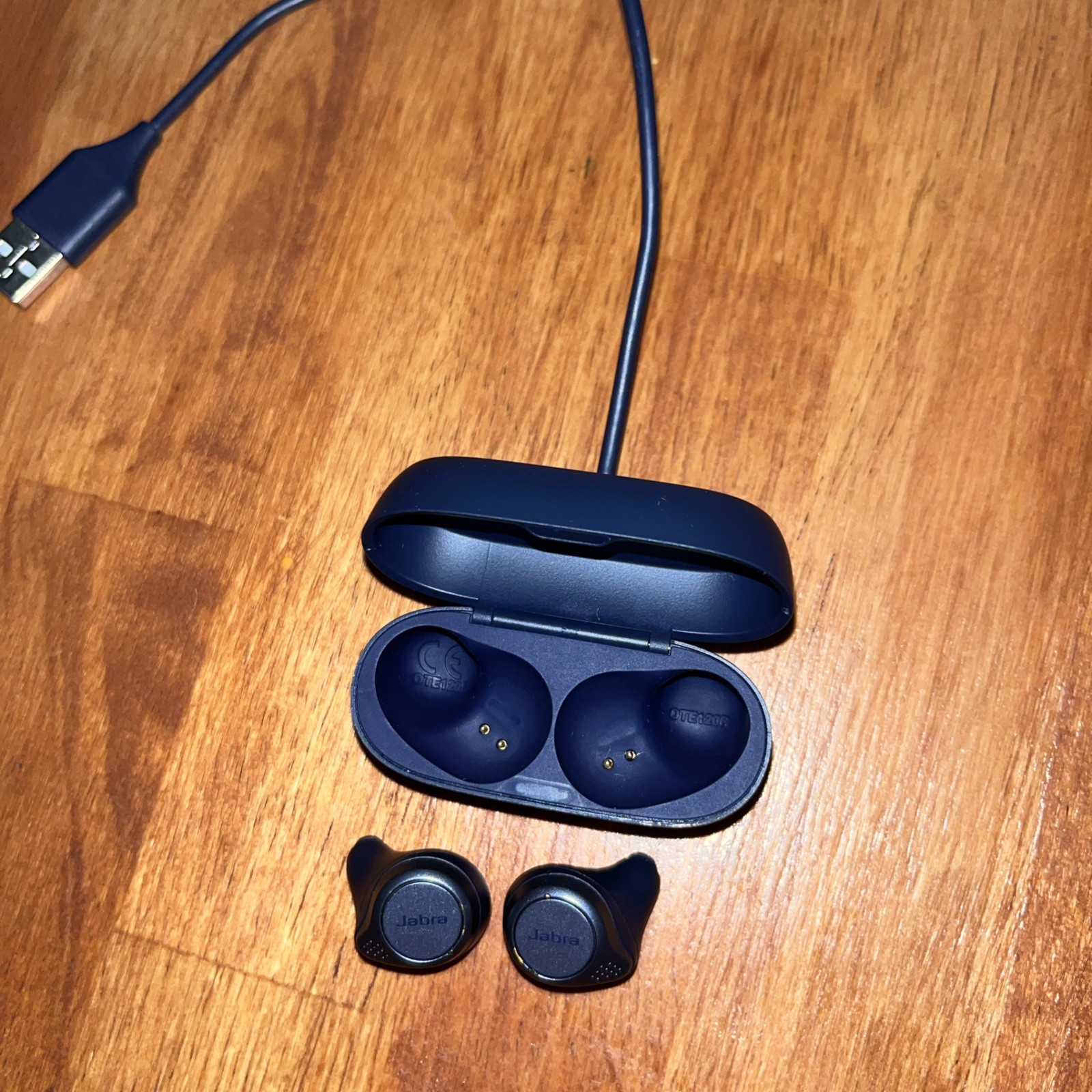 Jabra Elite Active75T Noise Cancelling Wireless Earbuds-Titanium Navy blue