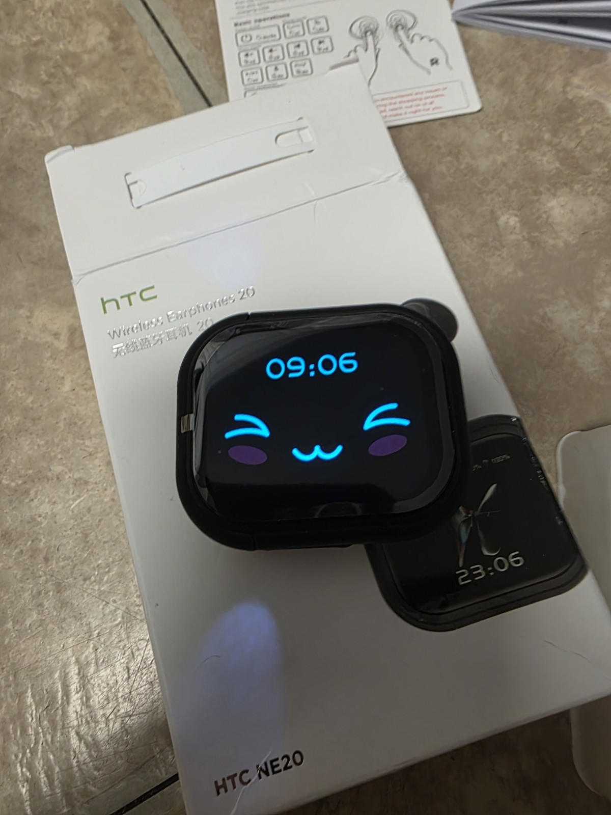 HTC NE20 Bluetooth In-Ear Earbuds Stereo HD Voice Built-In Mic Black