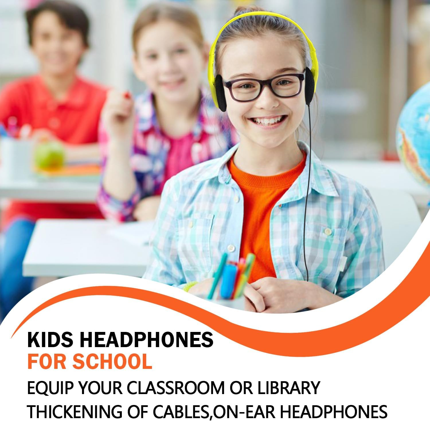 Classroom Headphones Bulk 100 Pack Class Set for School Students Kids and Adult