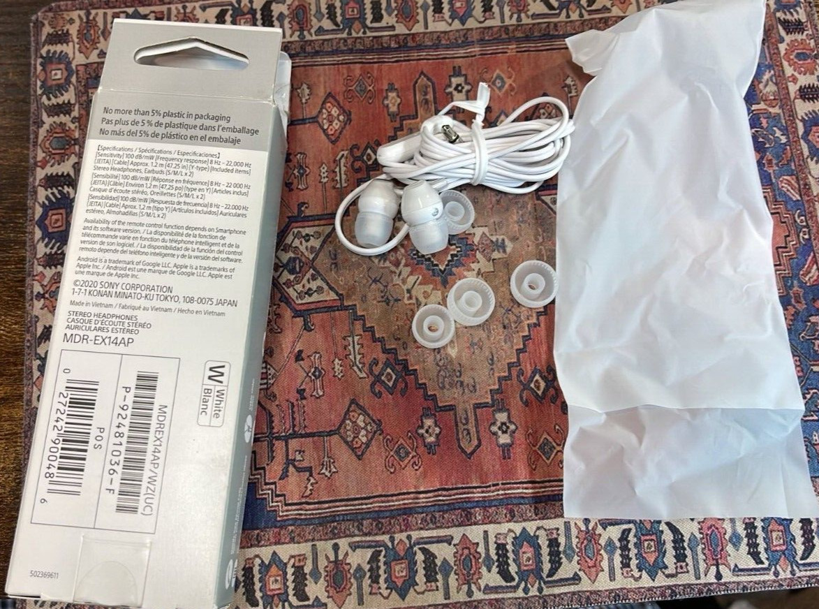 Sony MDR-EX14AP Earbud Headphones – White