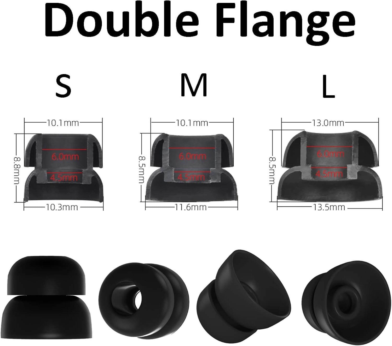 Soundcore Space A40 Silicone Ear Tips Kit with Carabiner & Protective Case