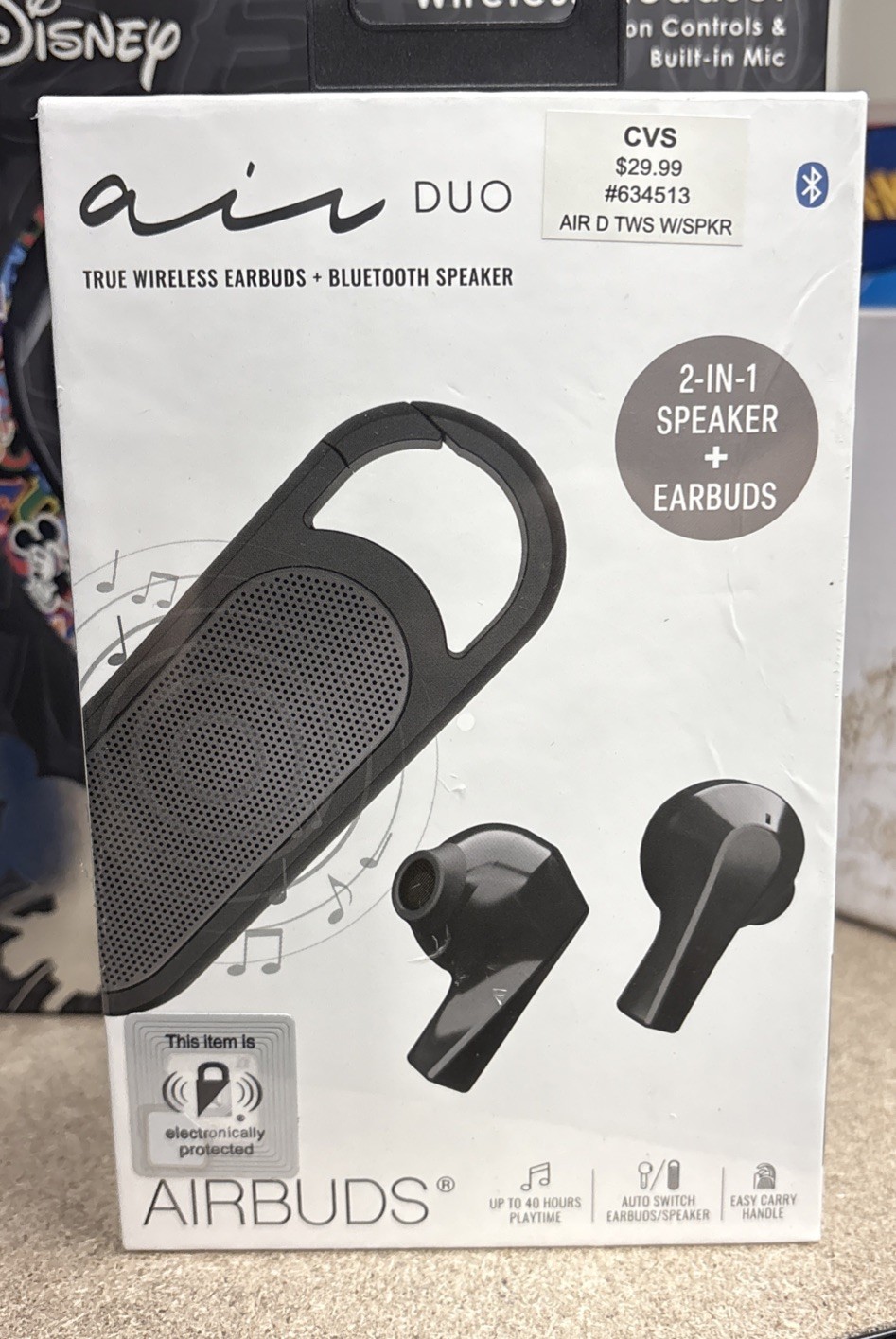 air DUO Airbuds – 2 In 1 Speaker & Wireless Earbuds. Black.