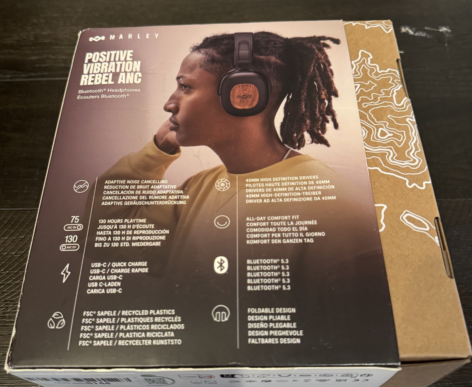House of Marley Positive Vibration Rebel Wireless ANC Headphones Over Ear