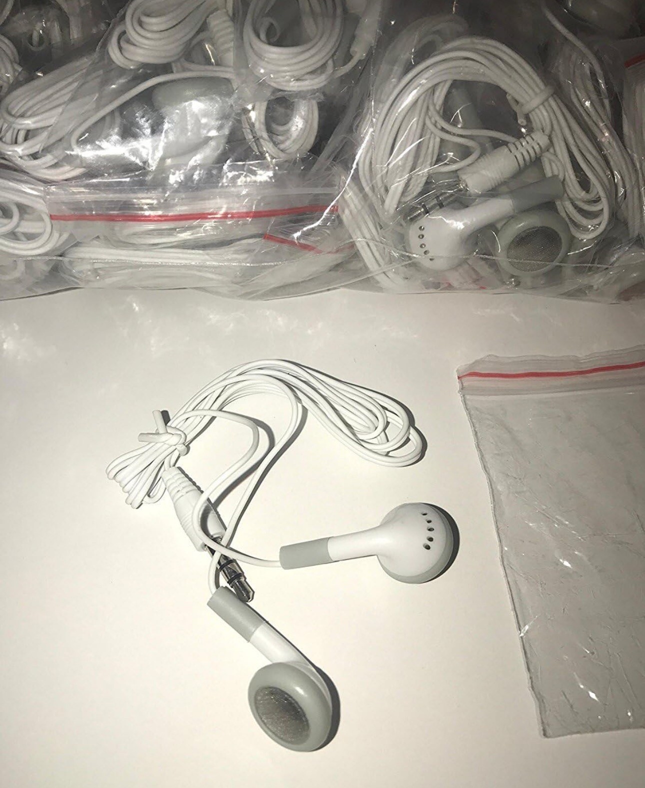 Pack White Wired Earbuds 3.5mm 10 Headphones In-Ear No Microphone Universal