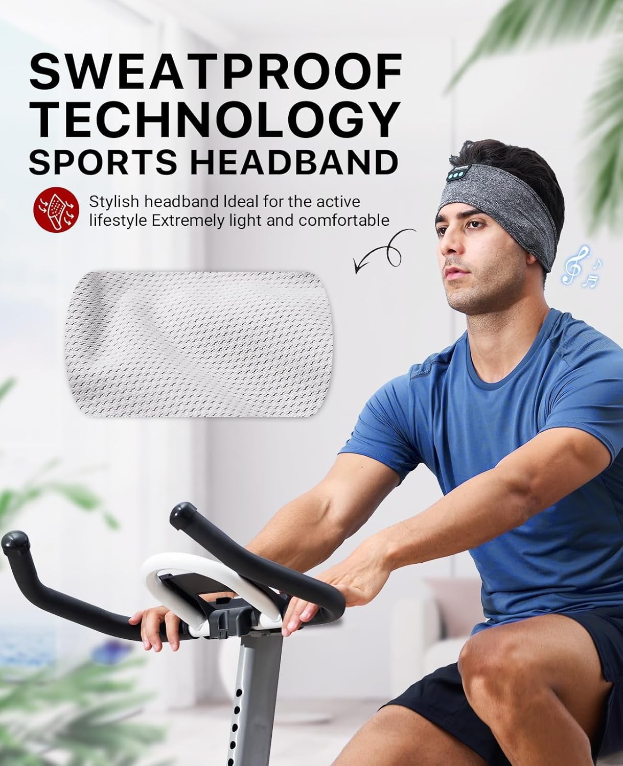 Perytong Sleep Headphones Wireless, Bluetooth Sports Headband Headphones with Ul