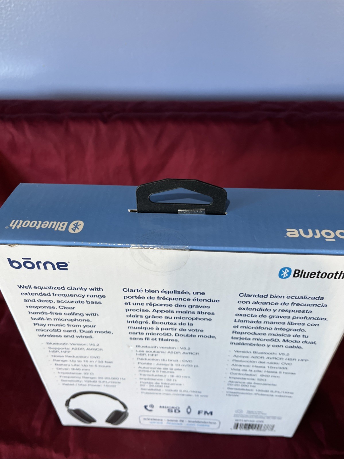 Wireless Bluetooth V5.2 Over-Ear Headphones New Sealed Box Borne Great Gift