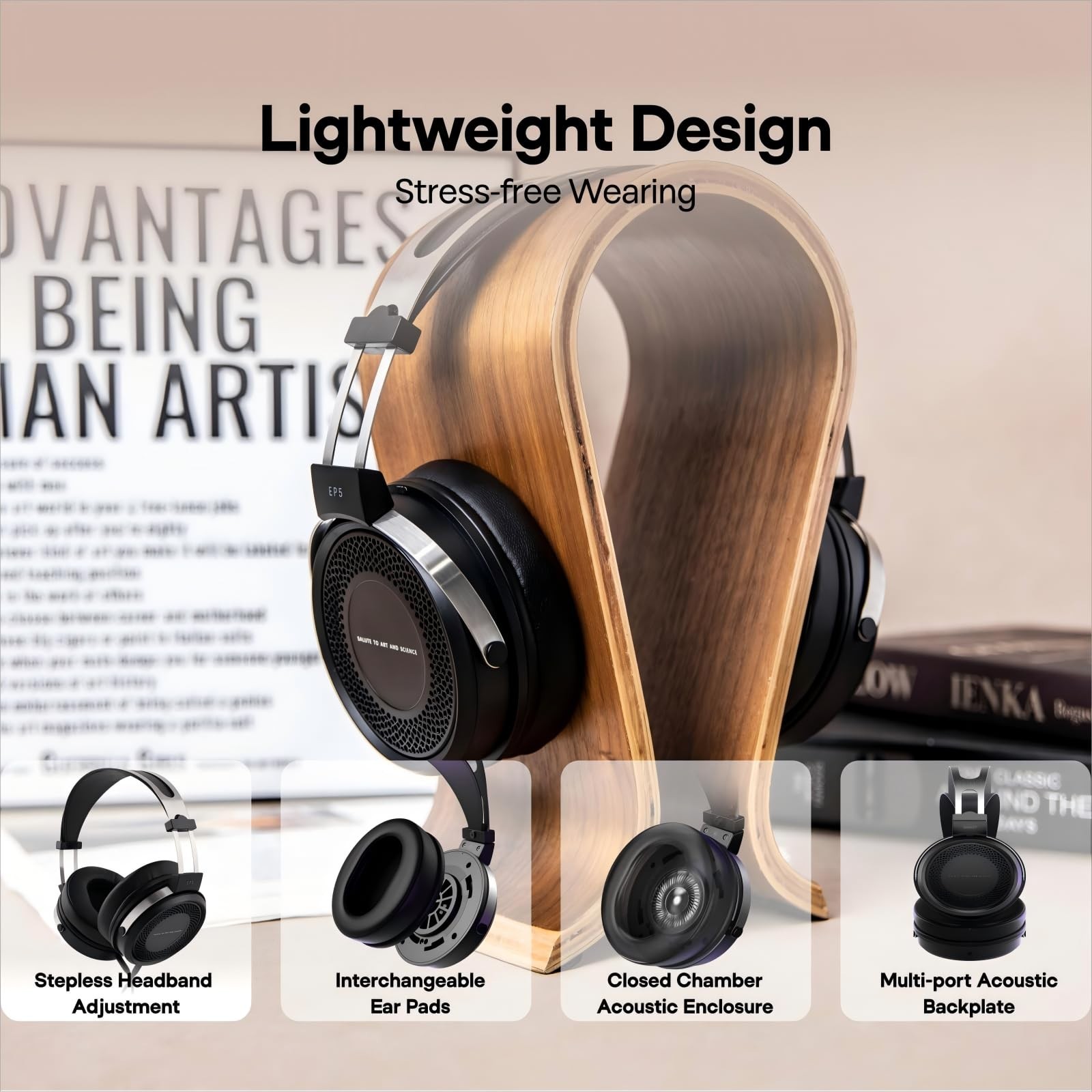 Linsoul SIMGOT EP5 50mm Ultra-Magnetic Drivers Over-Ear Headphones