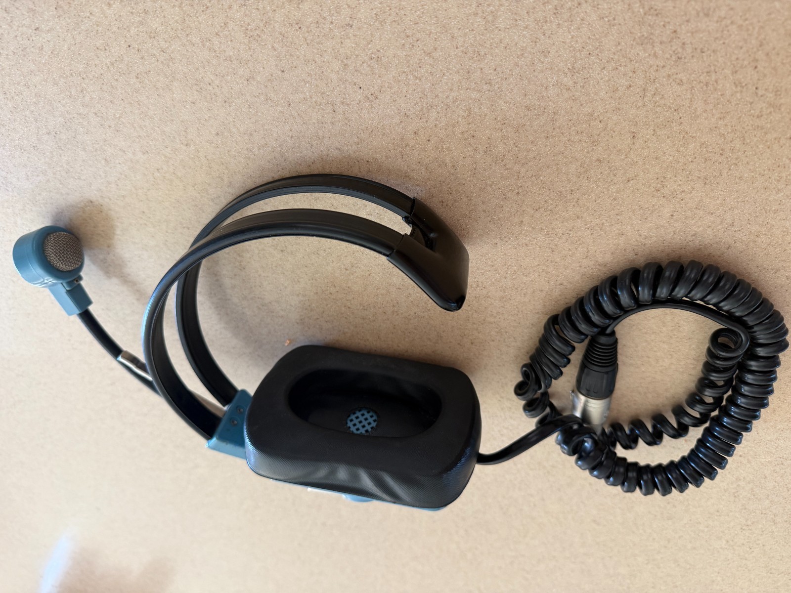 Vintage Clear-com Blue Single Muff Production Headset 4-Pin Female XLR