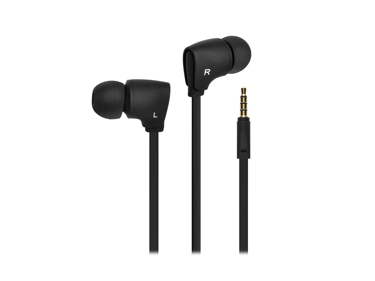 Monoprice Premium 35mm Wired Earbuds Headphones – Black With In Line Microphone