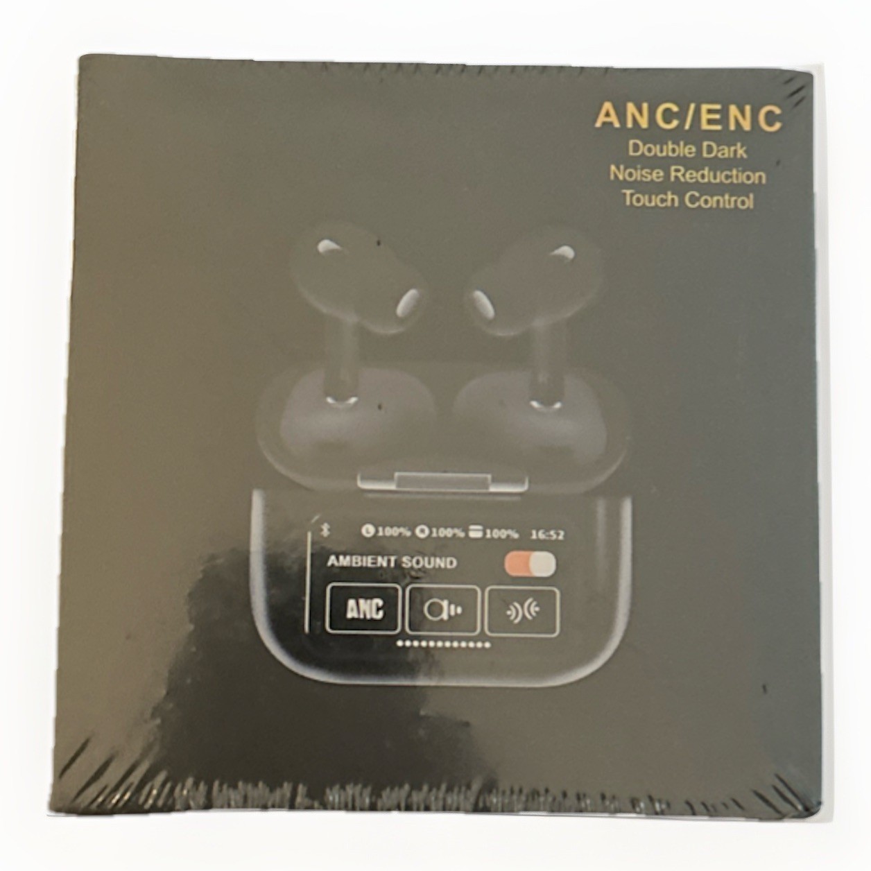 Anc/Enc Double Dark Noise Reduction Touch Control Ear Buds, Black