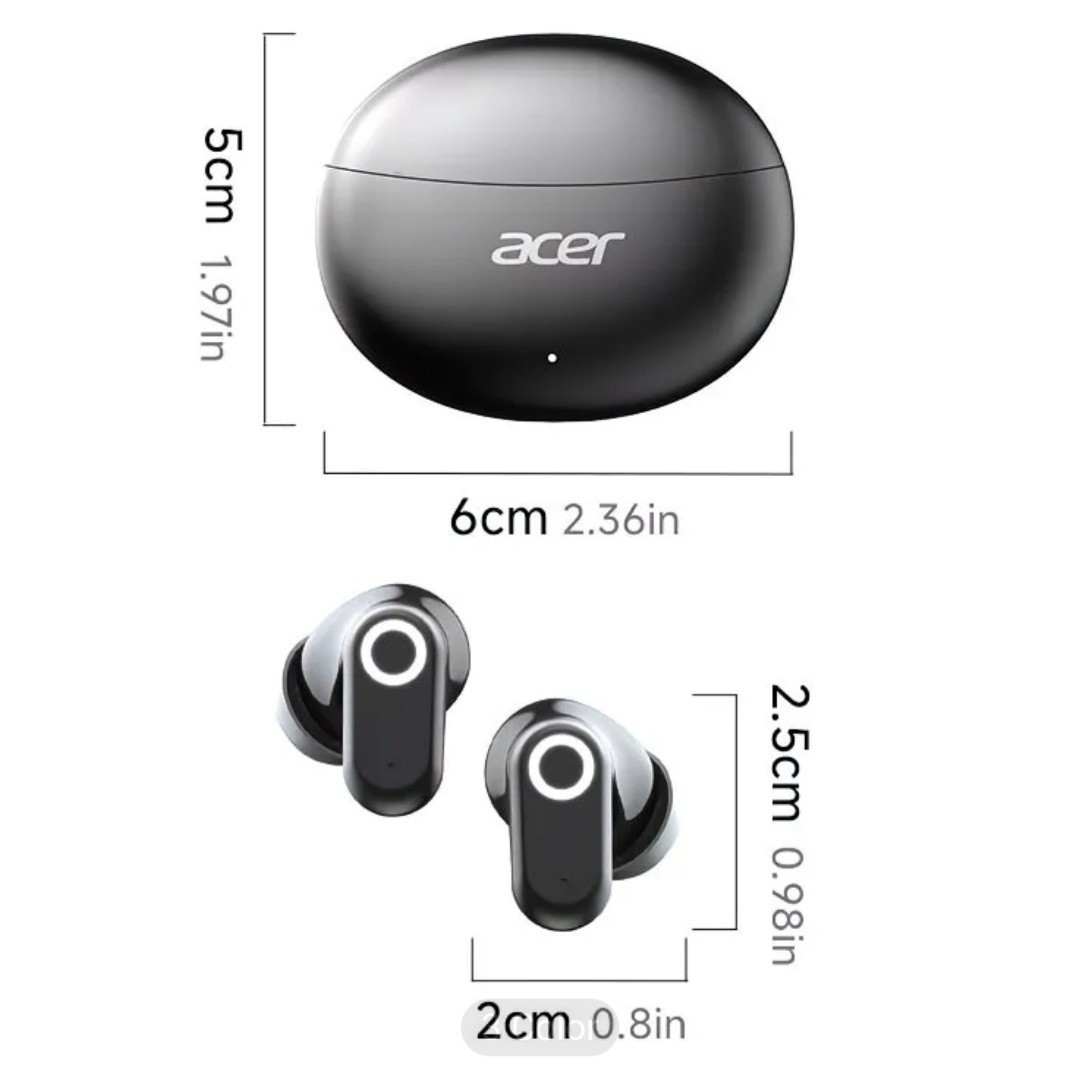 Acer New TWS Wireless Headset, High Quality Sound, Touch Control, Beige Pro