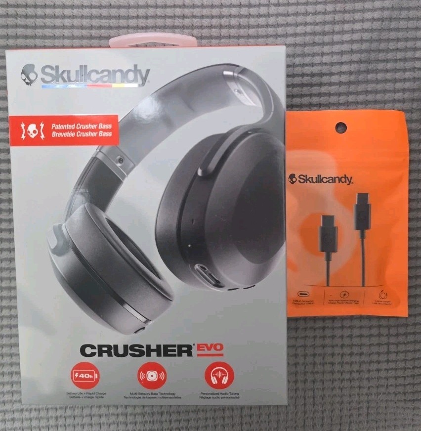 Skullcandy Crusher Evo Wireless Over-Ear Headphones True Black S6EVW-N740 Sealed