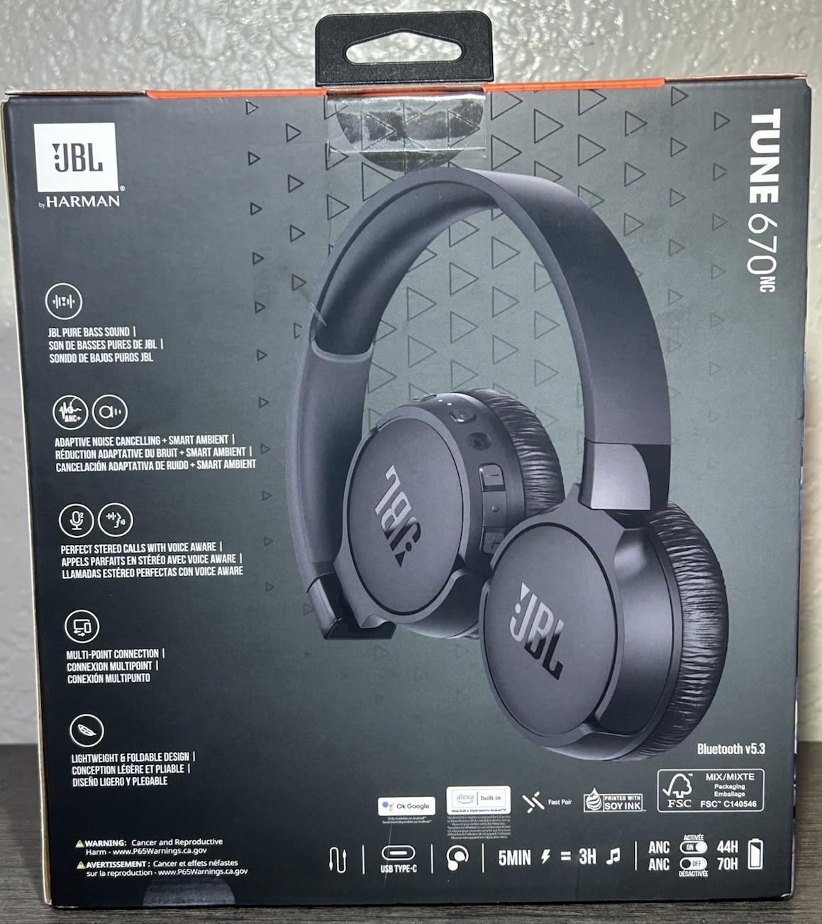*SEALED* JBL Tune 670NC Noise Cancelling Wireless Bluetooth Headphones Black NEW