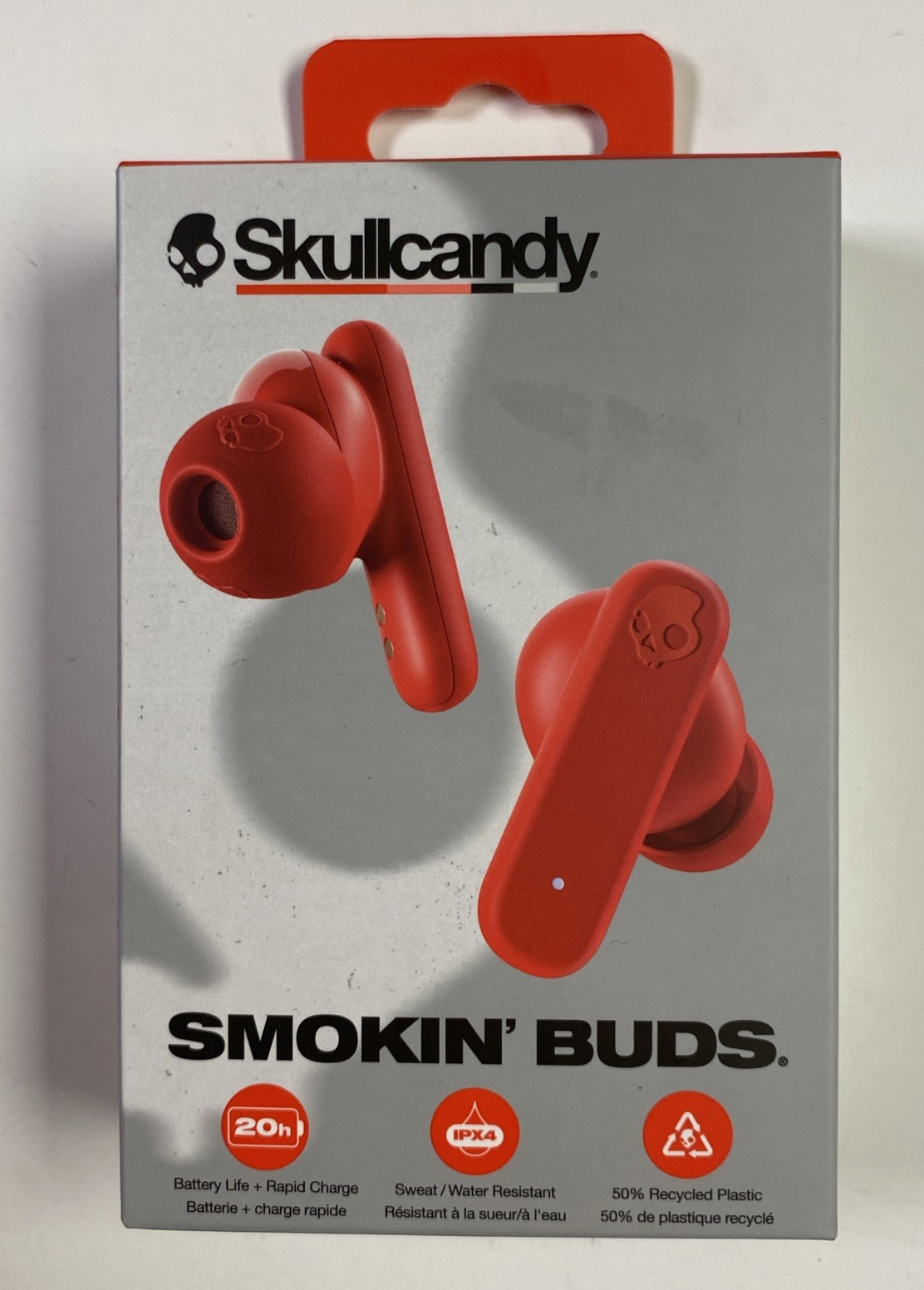 New Skullcandy Smokin’ Buds Wireless Earbuds Bluetooth Headphones Flame Red A9