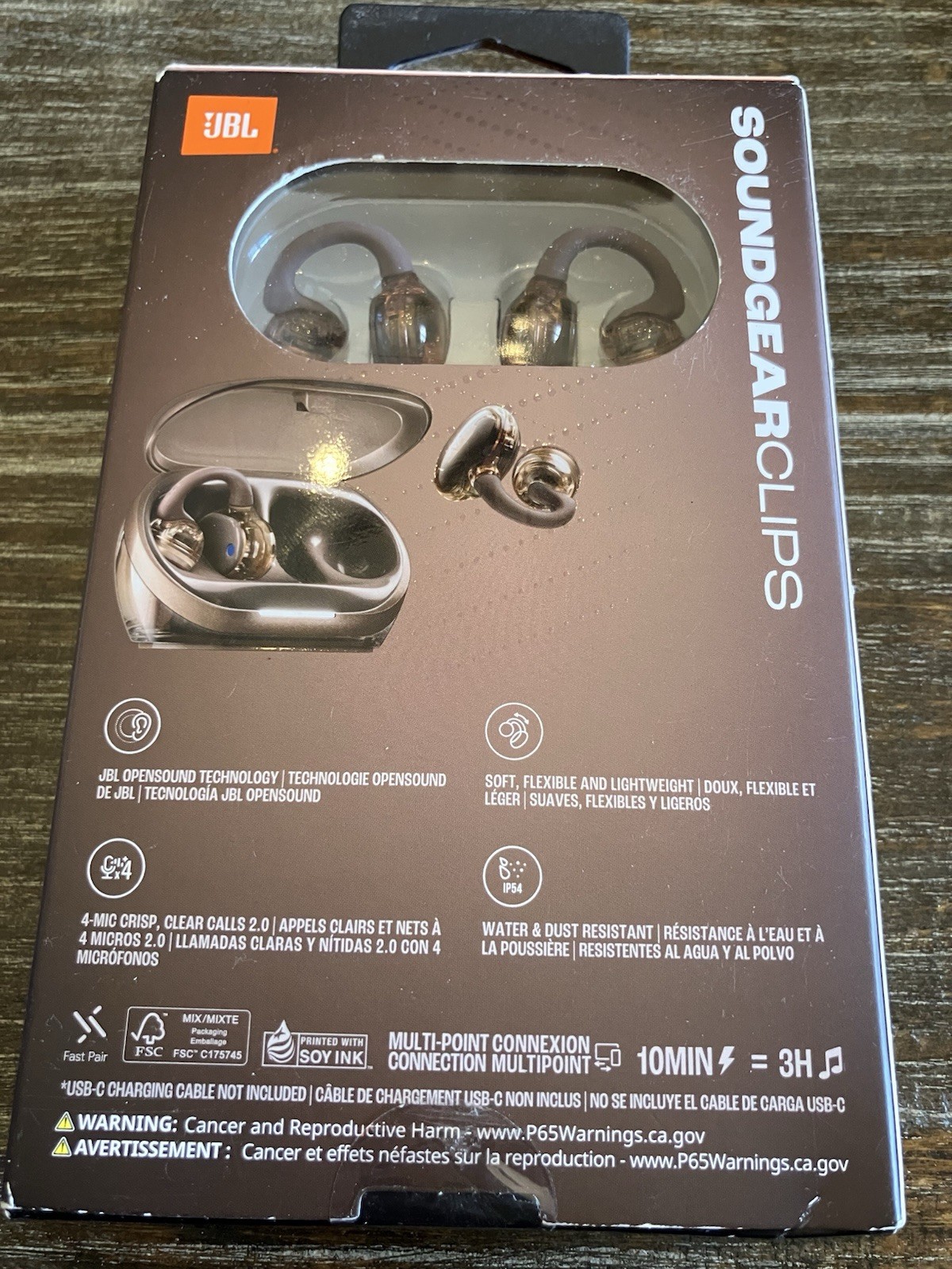 JBL SOUNDGEARCLIPS Open Ear Headphones, Bluetooth, IP54, 32 HR Battery Life