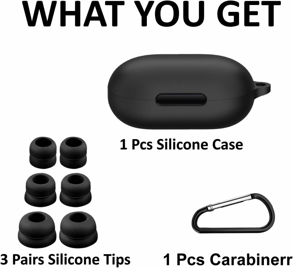 Soundcore Space A40 Silicone Ear Tips Kit with Carabiner & Protective Case
