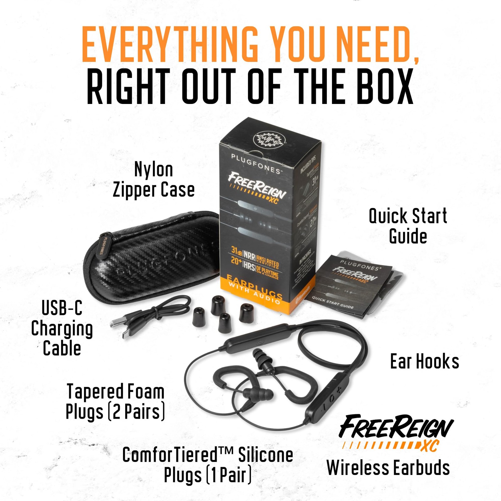 Plugfones FreeReign XC Bluetooth Earbuds Black