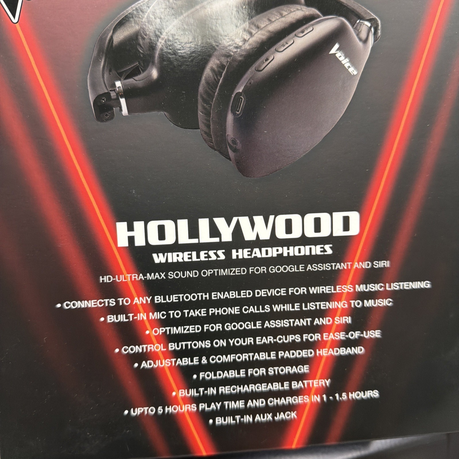 The Voice Hollywood Wireless Bluetooth Headphones Built In Mic