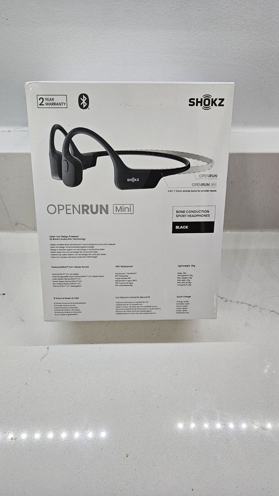 Shokz OPENRUN Wireless Open Ear Bone Mini Conduction Headphones- Black Mini