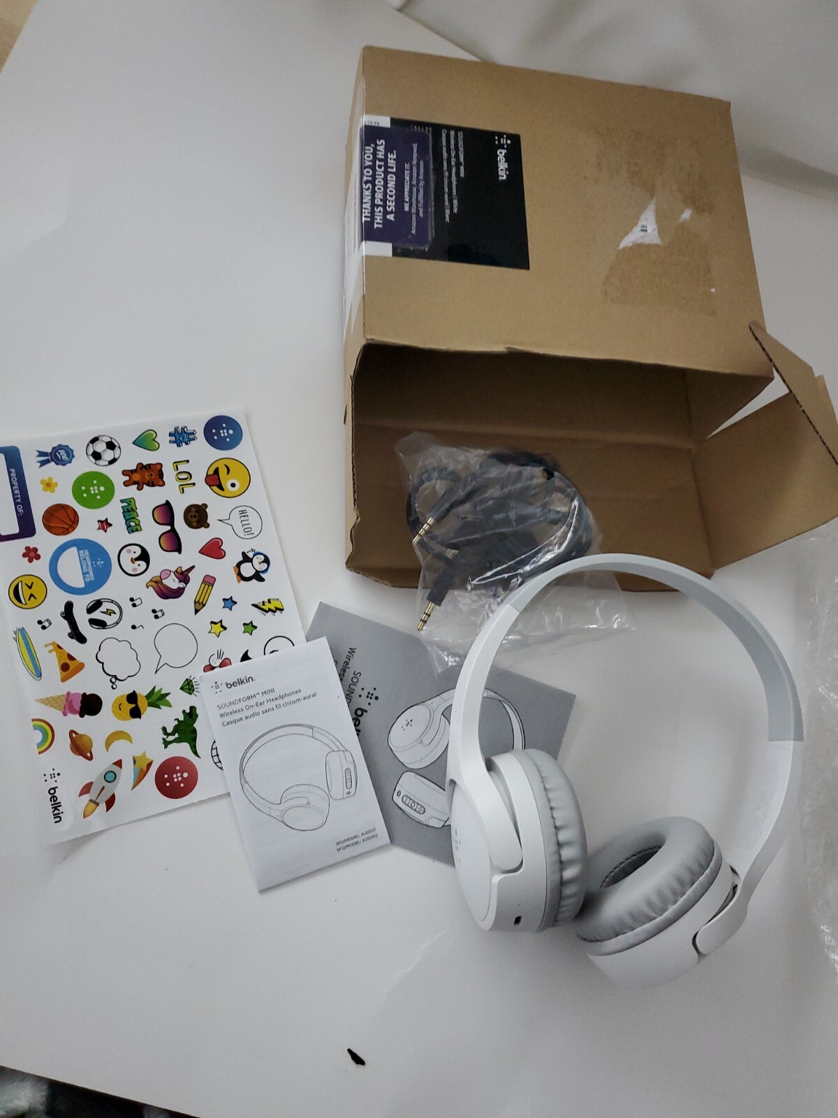 NEW Belkin AUD001BTWH SOUNDFORM Mini Headset – Stereo Mini-phone 3.5mm