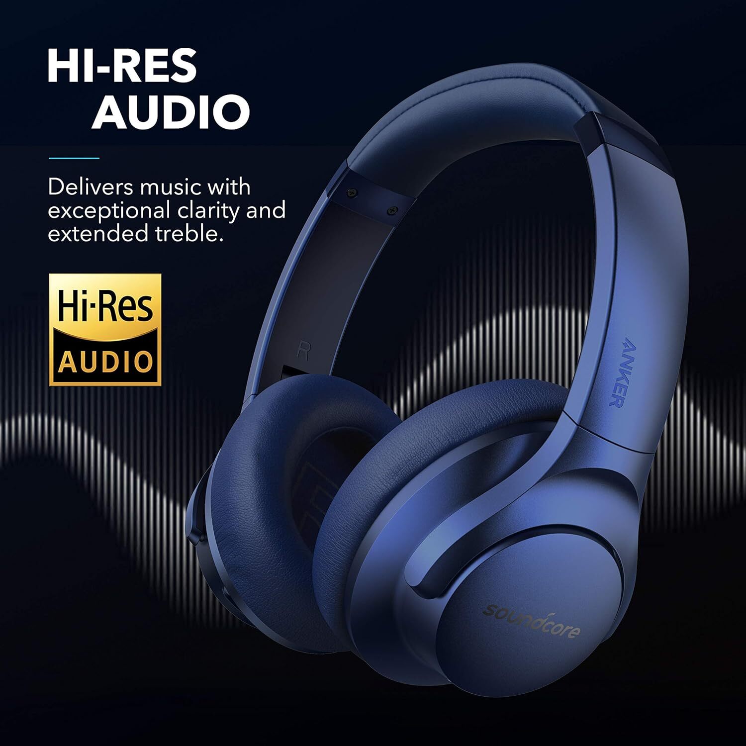Soundcore Life Q20 Over-Ear Headphone Hybrid Active Noise Cancelling-Blue|Refurb