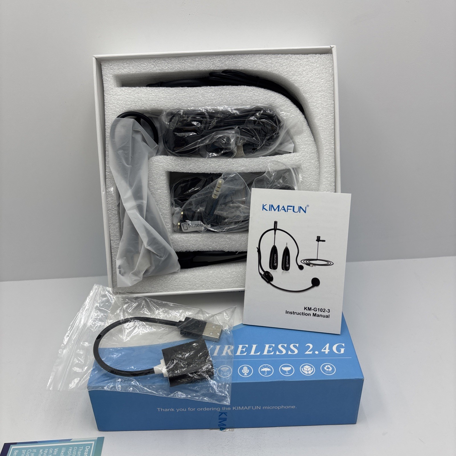 Kimafun 2.4G Wireless In-Ear Microphone Set G102-3
