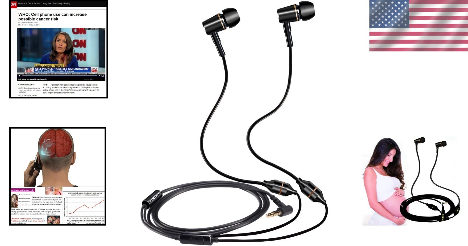 Lightweight Anti-Radiation Headphones: Comfortable Earbuds for 3.5mm Devices