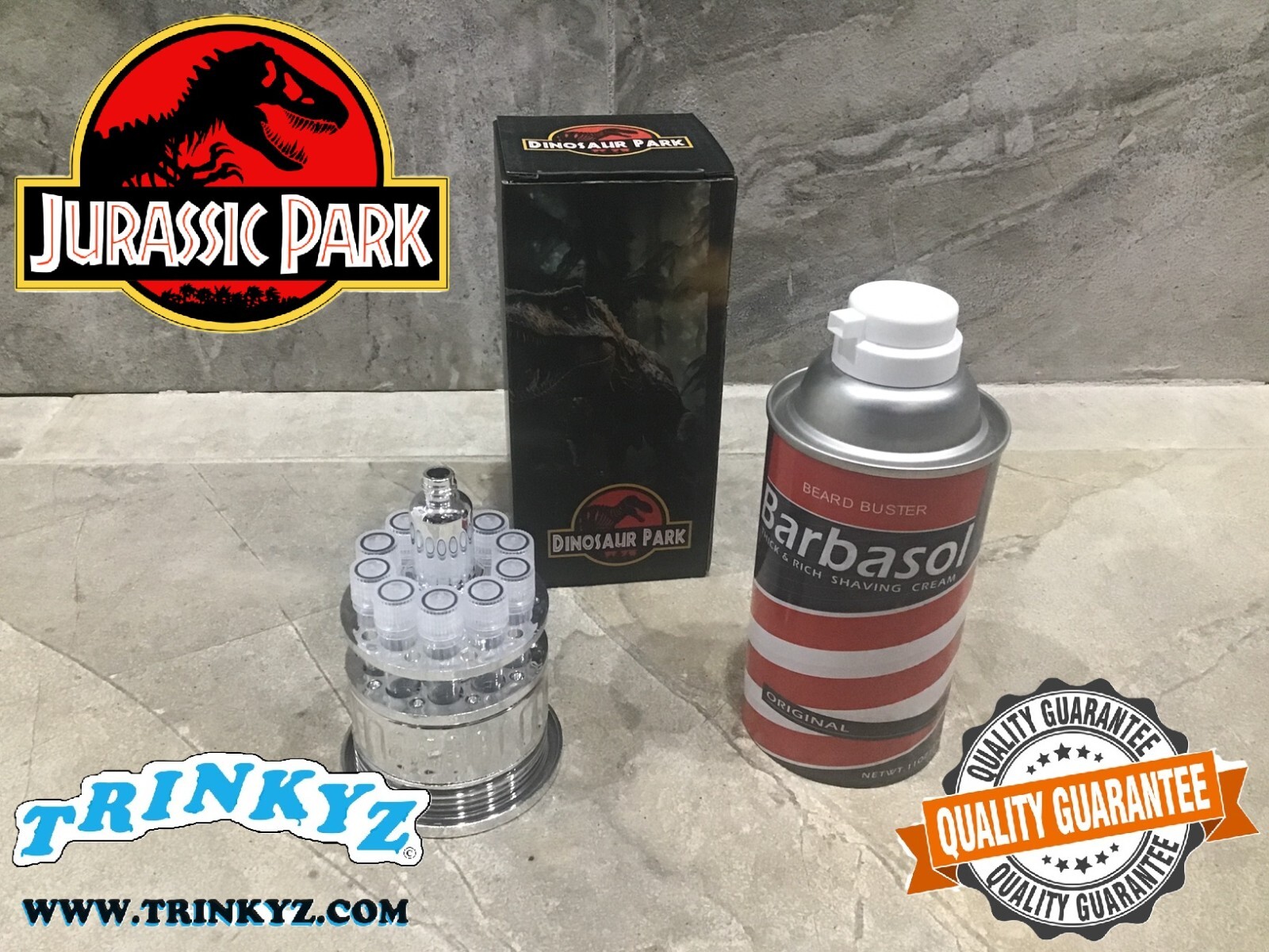Jurassic Park Barbasol can cryo prop replica Dinosaure