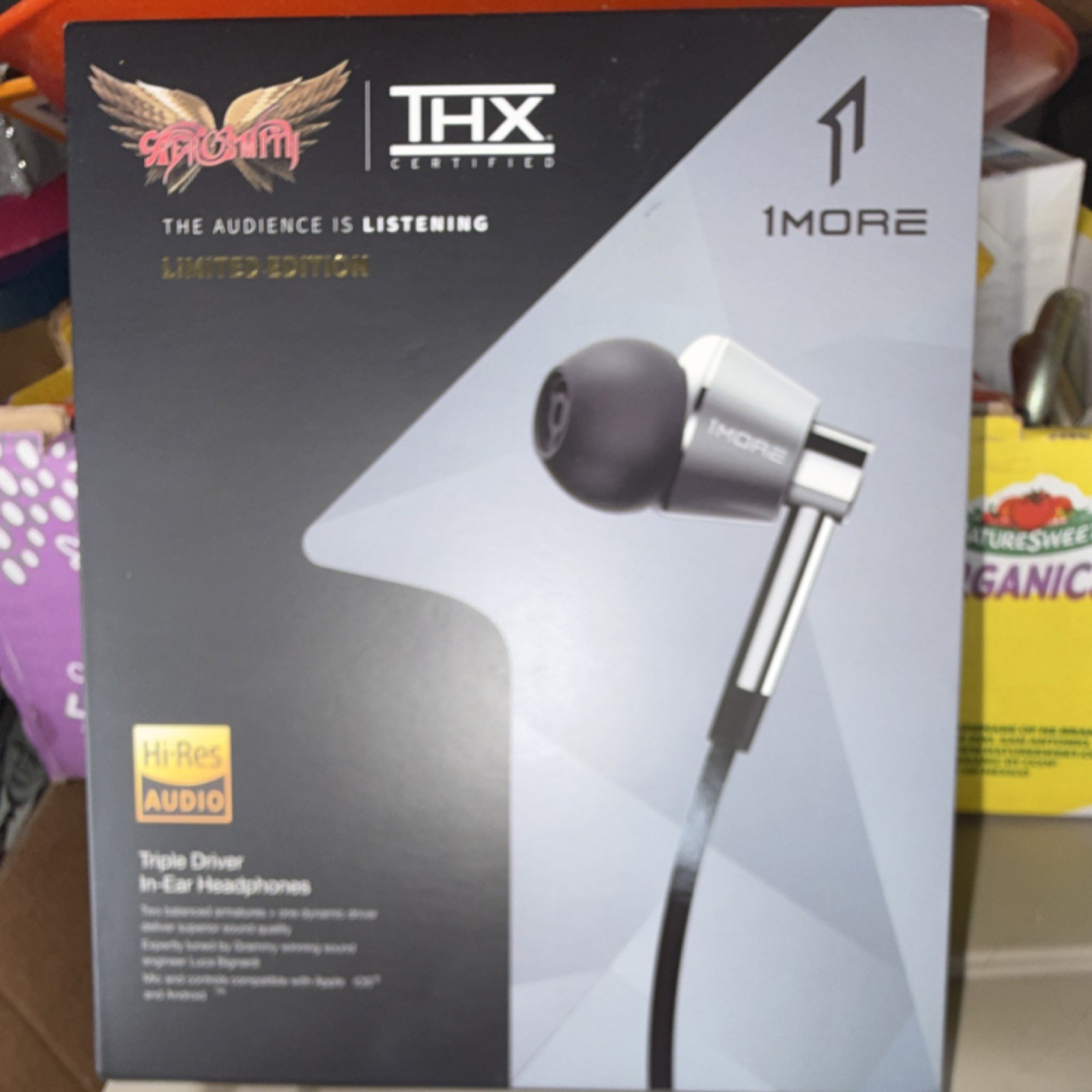1MORE Aerosmith THX Triple Driver In-Ear Earbuds Built-in Mic, 3.5mm, Silver