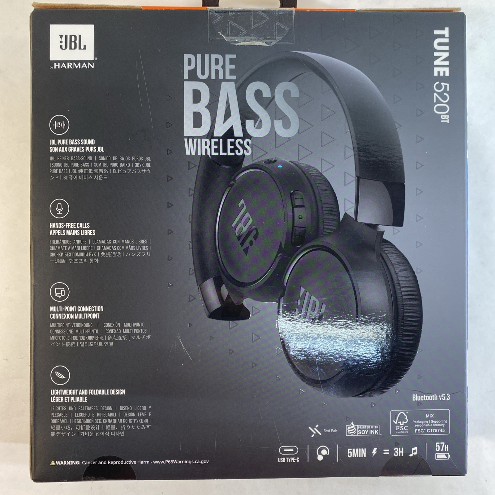 JBL Tune 520BT Wireless Bluetooth Headphones (Black)