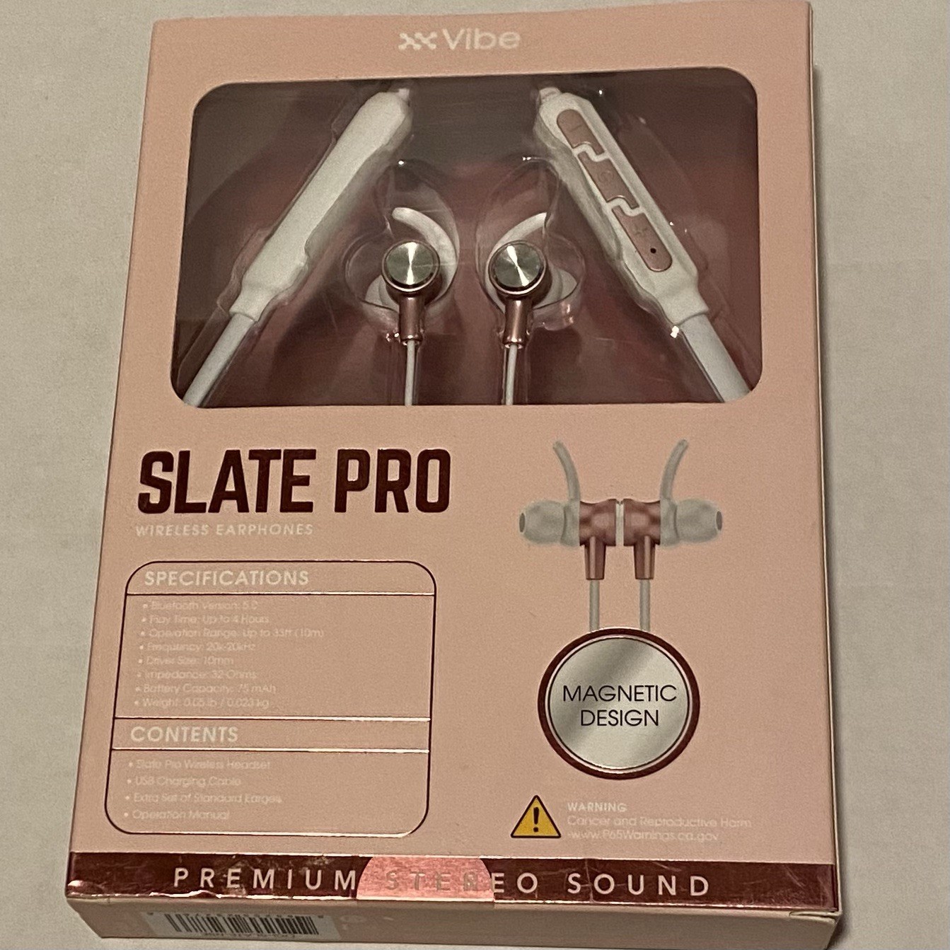 Bluetooth Headphones Earphones Vibe Slate Pro Wireless Running Jogging Music