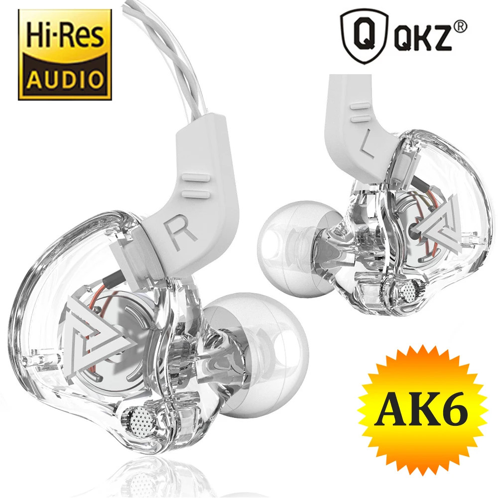 Original QKZ AK6 In-Ear Earphone Hifi Bass Headphones with Microphone Noise Canc