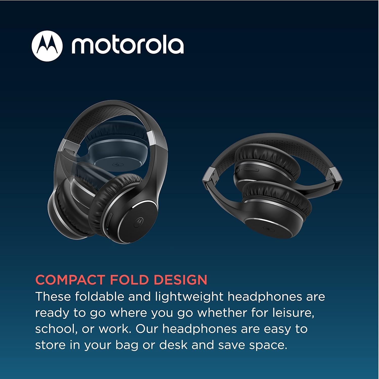 Moto XT220 Bluetooth Wireless Headphones with Microphone, in-Line Control for…