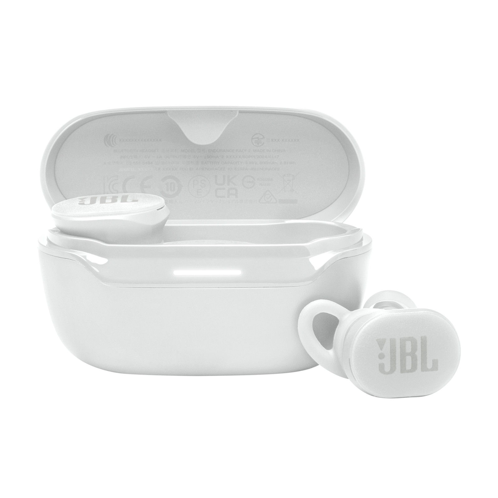 JBL Endurance Race 2 Bluetooth Noise-Canceling Wireless IP68 Earbuds (White)