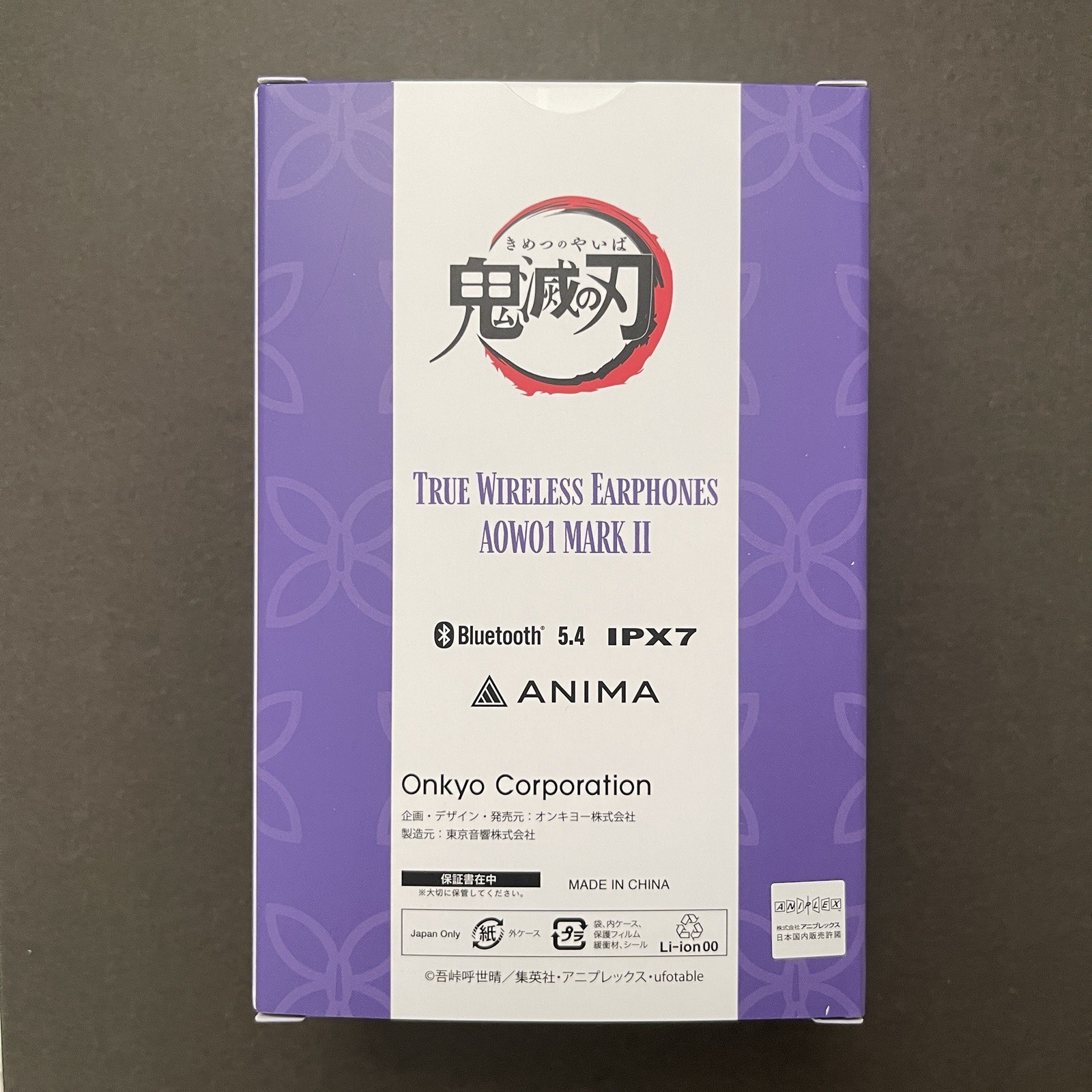Kimetsu no Yaiba Shinobu Kocho ONKYO AOW01 MARK II Earbuds Japan New Demon Slaye