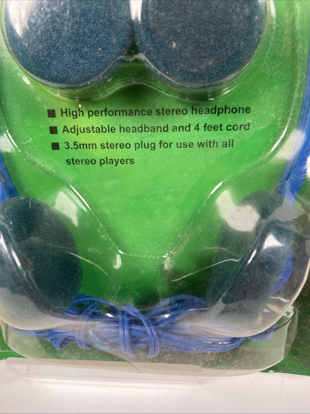 Vintage Audio Wired Headphones Accessories Stereo 3.5 mm Jack Foam Ear Pads Blue