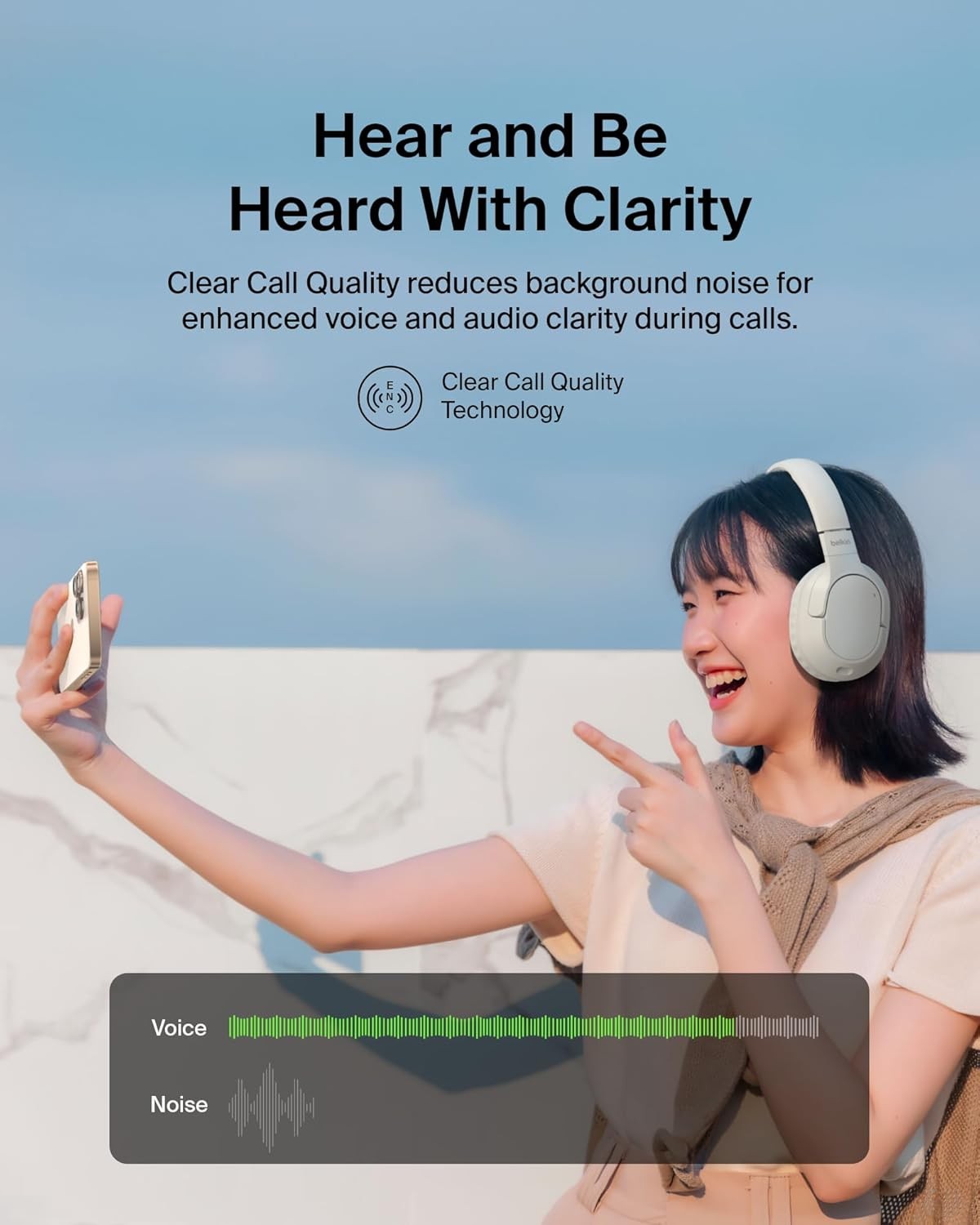 Belkin Wireless Over-Ear Headphones | iPhone Samsung Compatible | HD Sound | 60H