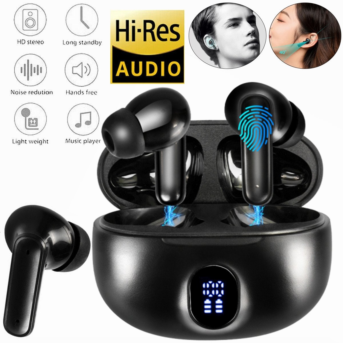 Bluetooth Earphones TWS Mini Wireless Headphones In-Ear Buds For iPhone Android