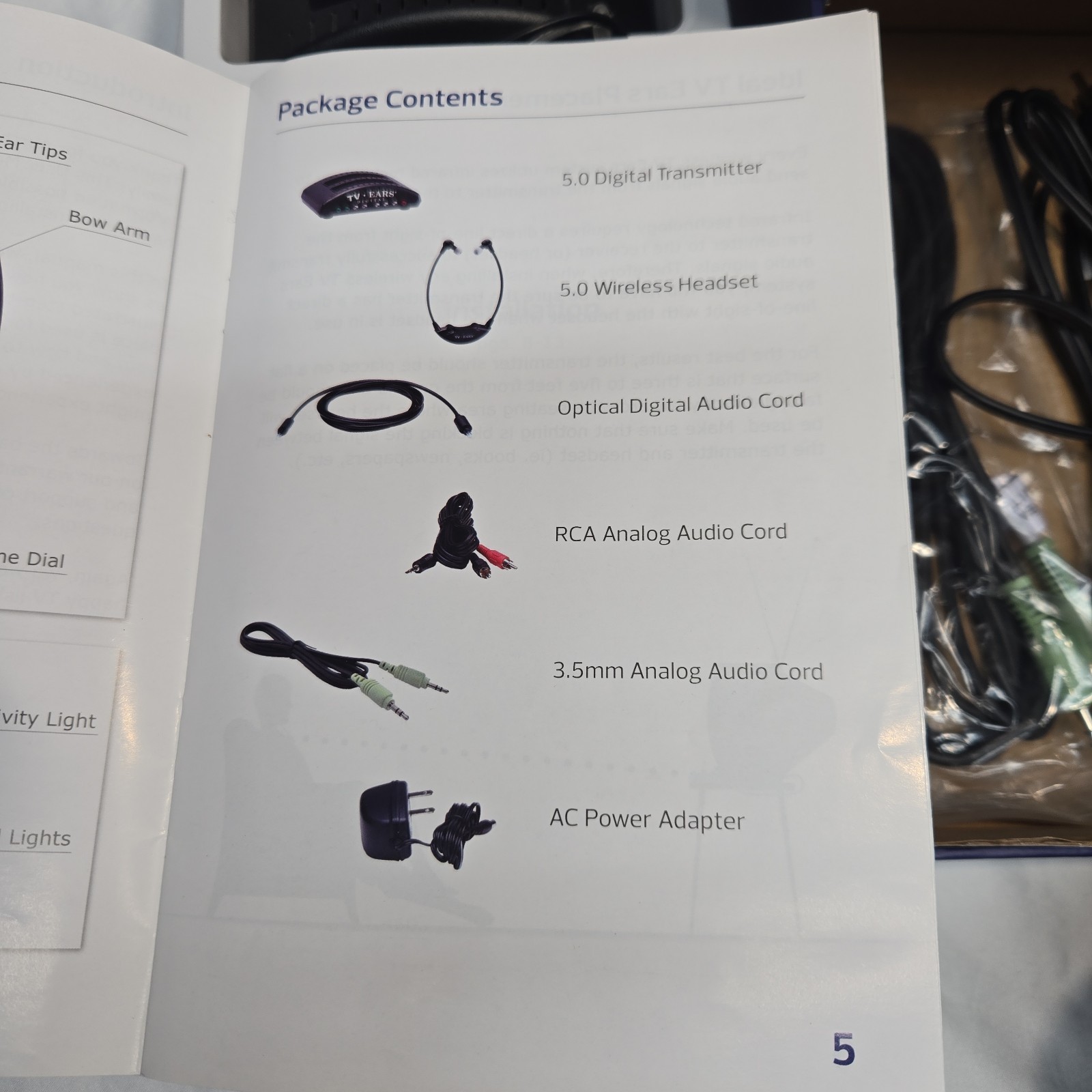 TV·Ears 5.0 Wireless Headset And Dual Digital Transmitter Kit Original Box