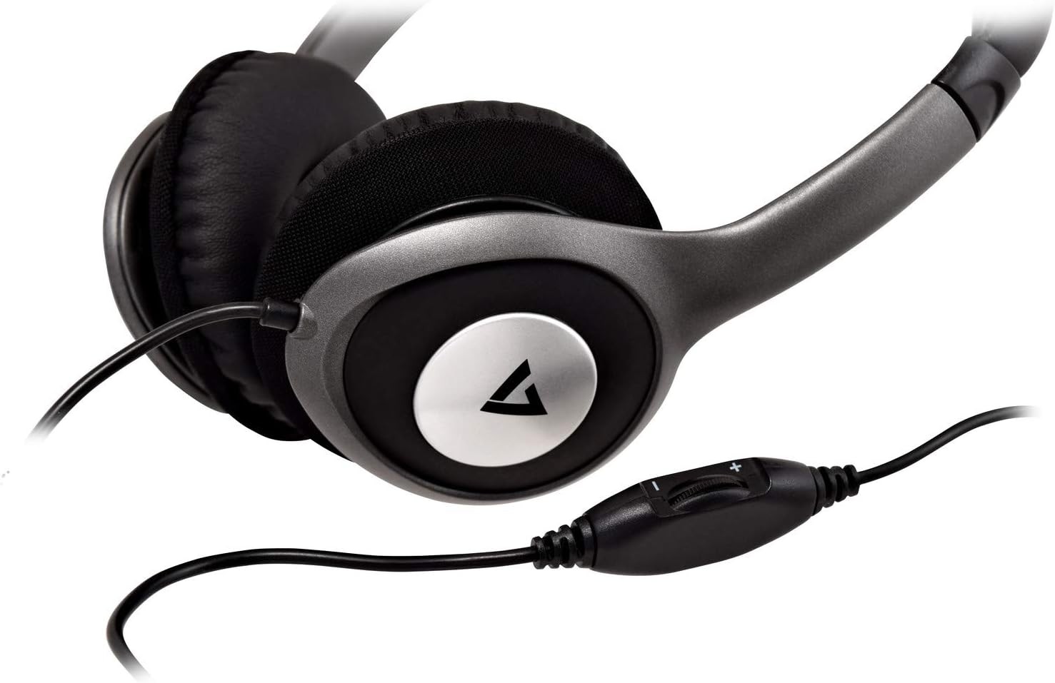V7 HA520 Deluxe Stereo Headphones with Volume Control – Black & Grey Deluxe with