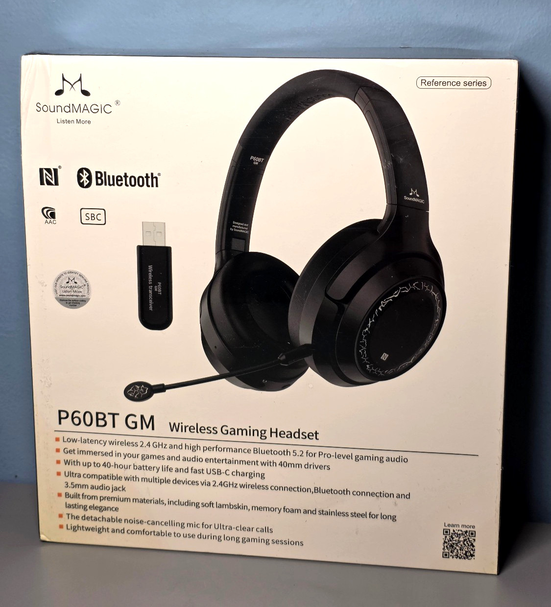SoundMAGIC P60BT GM Gaming Headset Bluetooth 5.2, Wireless 2.4GHz, 3.5mm -Sealed