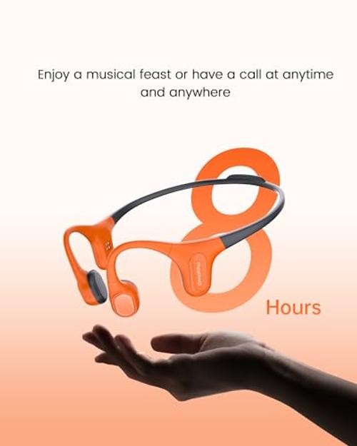 Aerra Bone Conduction Sport Headphones, IP67 Waterproof Black and Orange