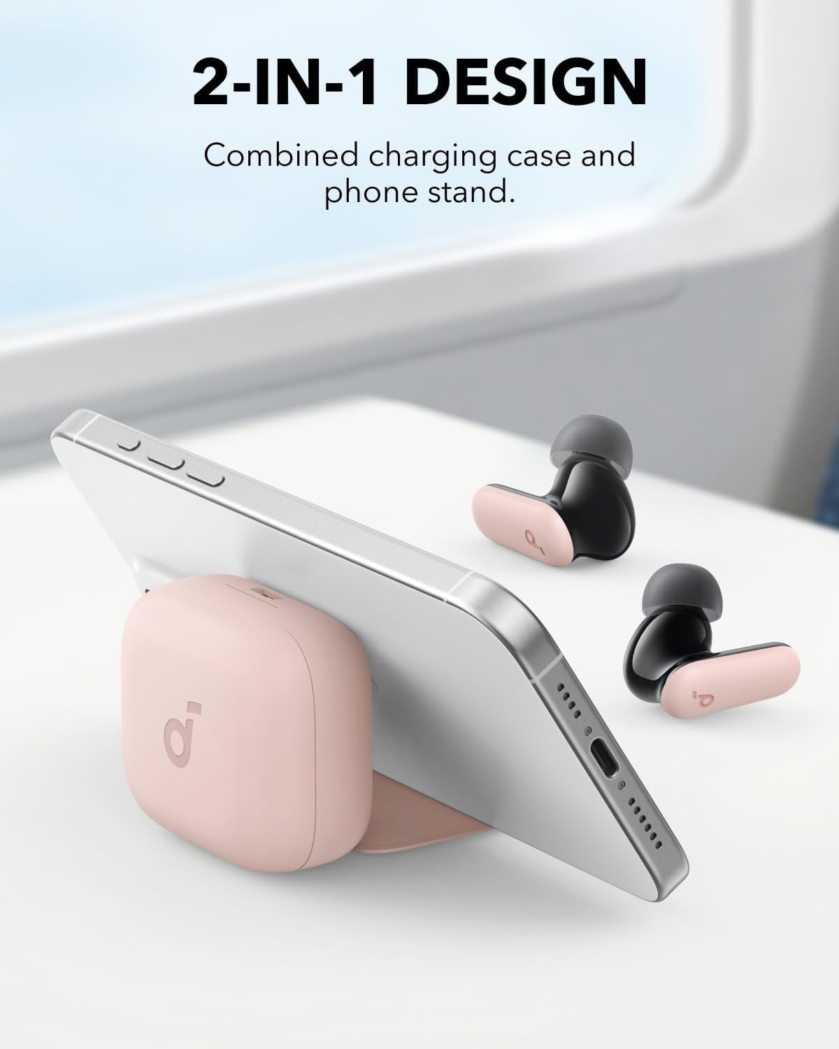 Soundcore P30i by Anker Noise Cancelling Earbuds, Strong and Smart Pink